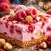 Frozen Raspberry Macadamia Dessert
