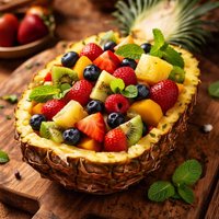 Fruit Salad in a Pineapple Boat
