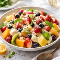Fruit Salad with Creamy Banana Dressing
