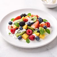 Fruit Salad with Honey Yogurt Dressing