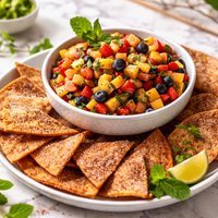 Fruit Salsa and Cinnamon Crisp