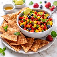 Fruit Salsa with Cinnamon Sugar Tortillas