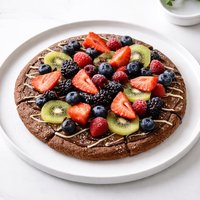 Fruit Topped Triple Chocolate Pizza