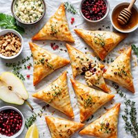 Fruited Gorgonzola Phyllo Triangles