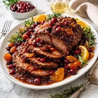 Fruited Pot Roast of Beef with Cranberry Gravy