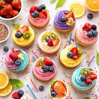 Fruity Birthday Cupcakes