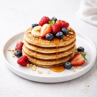 Fruity Oatmeal Pancakes Eggless Dairy Free