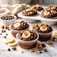 Fudgy Banana Muffins
