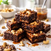 Fudgy Caramel Cashew Brownies