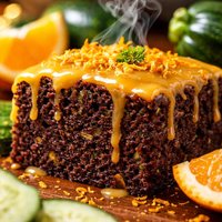 Fudgy Orange Zucchini Cake with Orange Glaze
