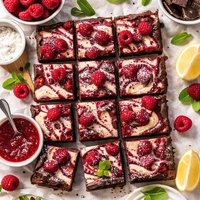 Fudgy Raspberry Swirl Bars