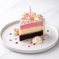 Fun Neapolitan Birthday Cake