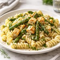 Fusilli and Asparagus with Tofu Dill Sauce
