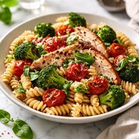 Fusilli Chicken with Oven Roasted Tomatoes and Broccoli