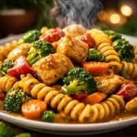 Fusilli with Curried Chicken Vegetables