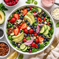 Garden Salad with Raspberry Poppy Seed Dressing