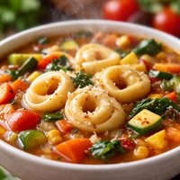 Garden Vegetable Soup with Cheese Tortellini