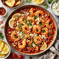 Garides Saganaki Greek Shrimp with Feta