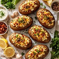 Garlic and Herb Stuffed Baked Potatoes