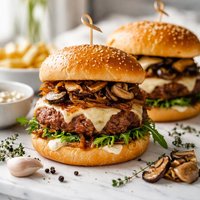 Garlic and Mushroom Burgers