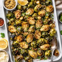 Garlic and Mustard Roasted Brussel Sprouts