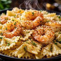 Garlic and Parmesan Shrimp Farfalle