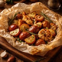 Garlic and Red Potatoes En Papillote