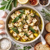 Garlic and Sage Marinated Cheese