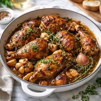 Garlic and Wine Braised Chicken Dark Meat