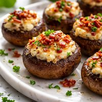 Garlic Bacon Cheese Stuffed Mushrooms