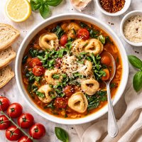 Garlic Basil Totellini Soup