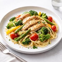 Garlic Chicken Pasta Primavera