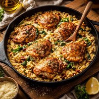 Garlic Chicken with Orzo