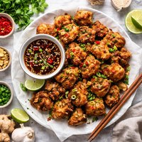 Garlic Chicken with Soy Dipping Sauce