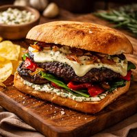 Garlic Cream Cheese Portabella Sandwich