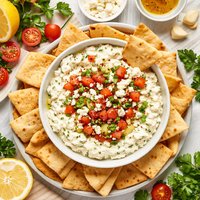 Garlic Feta Dip with Pita Chips