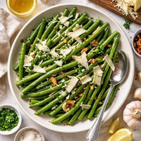 Garlic Green Beans with Manchego