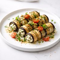 Garlic Herb Eggplant Aubergine Rolls