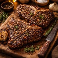 Garlic Pepper T Bone Steaks