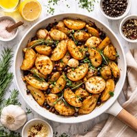 Garlic Potatoes with Juniper Berries