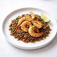 Garlic Prawns with Asian Puy Lentils