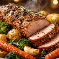 Garlic Rosemary Pork Tenderloin Veggies