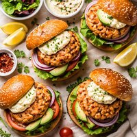Garlic Salmon Burgers