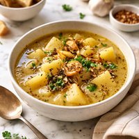 Garlic Soup with Potatoes and Cumin