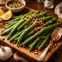 Garlic Vinaigrette Over Green Beans