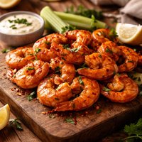 Garlicky Buffalo Shrimp