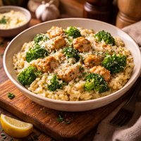 Garlicky Chicken and Broccoli Risotto