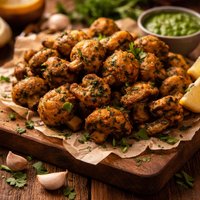 Garlicky Mushroom Pakoras