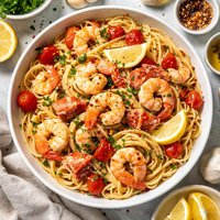 Garlicky Shrimp Lobster Pasta