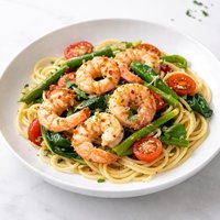 Garlicky Shrimp Veggy Pasta